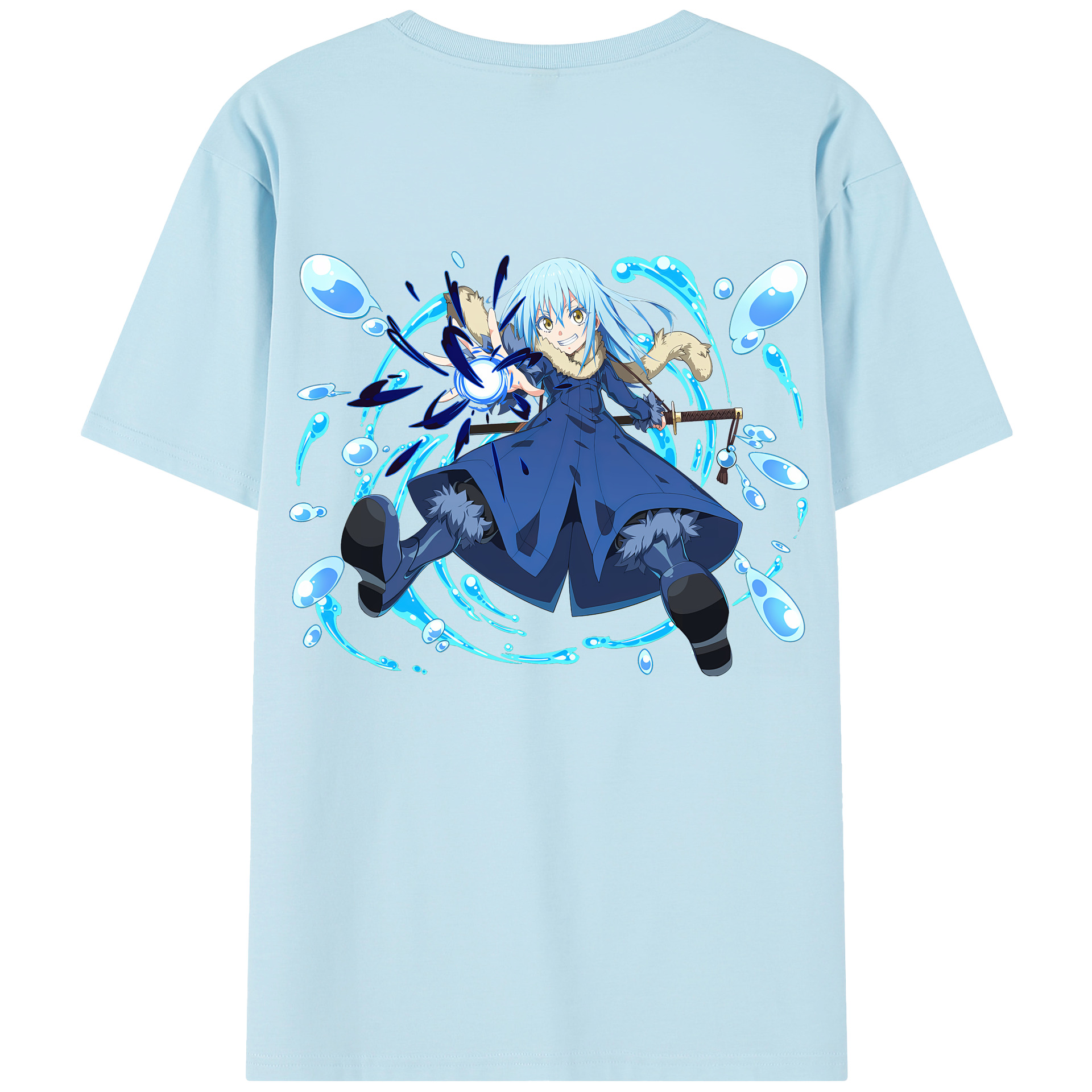 （画像用） 転スラ Regarding Reincarnated to Slime 綿100％半袖Tシャツ（背面プリント）